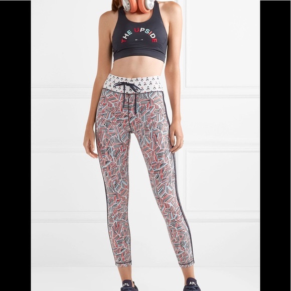 The upside carbon38 striped Geo print pull on gym leggings - Picture 1 of 6